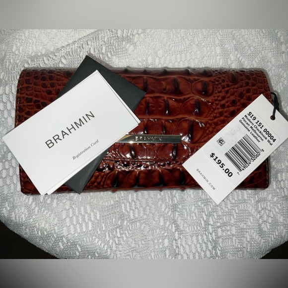 Brahmin Modern Checkbook Wallet, Pecan Melbourne, NWT - Picture 6 of 9